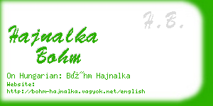 hajnalka bohm business card